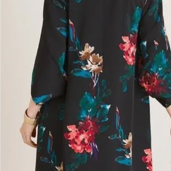 Chico’s NWT 💋Drama duster, beautiful tulip sleeves 3/4 floral duster,fully lined - Picture 2 of 9